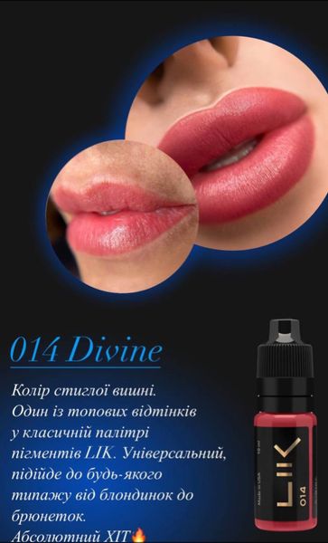 Пігмент Lik для перманентного макіяжу губ Divine lips #014(5мл) 200100625 фото