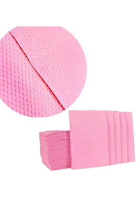 Нагрудники стоматологічні тришарові текстуровані серветки 50шт (рожеві) 200100162w фото