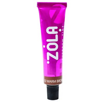 Фарба для брів з колагеном мідно-коричнева (02 Warm brown) ZOLA,15мл 200100177w фото